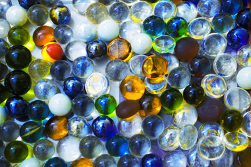 Background with transparent colored glass beads