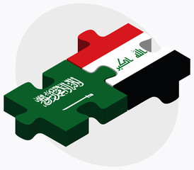 Saudi Arabia and Iraq Flags