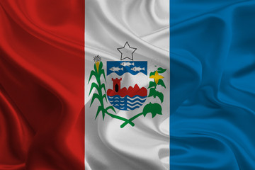 Brazil State Flags: Waving Fabric Flag of Alagoas