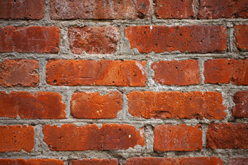 red brick wall closeup