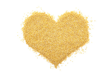 Millet grain in a heart shape