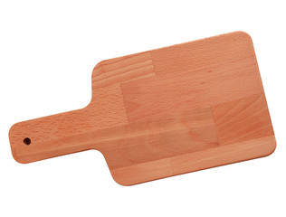 Wooden chopping board isolated on white background (clipping path)