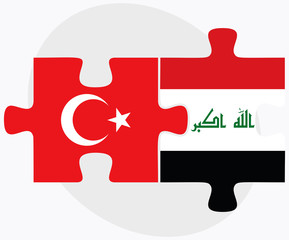 Turkey and Iraq Flags