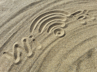 Fototapeta na wymiar wi-fi symbol on the beach