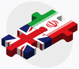 United Kingdom and Iran Flags