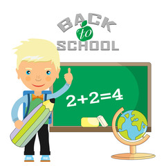 Back to school design. Vector illustration - a schoolboy at the