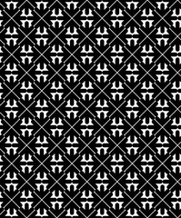 Seamless pattern with arrows, black and white infinite geometric