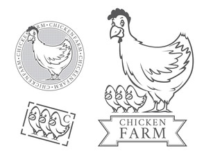Fototapeta na wymiar chicken farm emblems