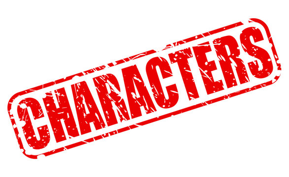 CHARACTERS red stamp text