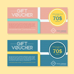Gift Voucher in pastels color.