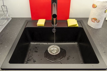 Kitchen sink in living room