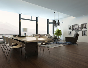 Luxury modern apartment living room interior