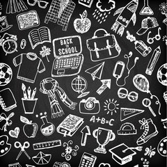 Seamless pattern of school. Back to school illustration.