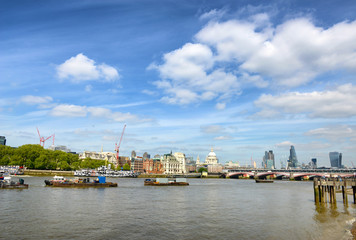 Naklejka premium Boats on the River Thames, London