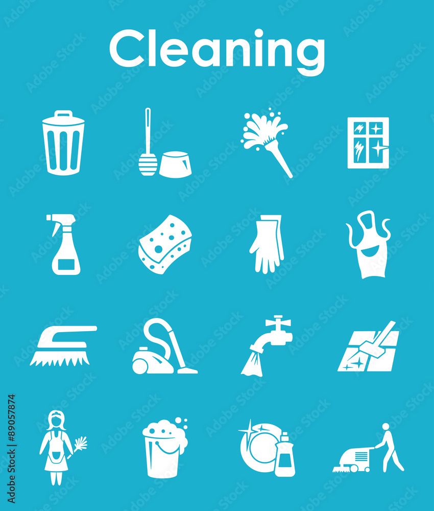 Canvas Prints set of cleaning simple icons