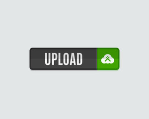 Upload web button flat design