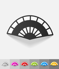 Obraz premium realistic design element. folding fan