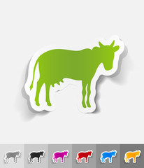 realistic design element. cow