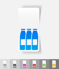 realistic design element. three bottles of milk
