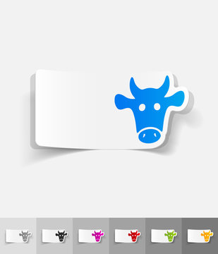realistic design element. muzzle cow
