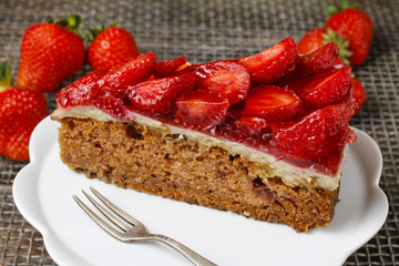 Piece of strawberry cake