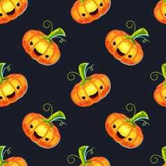 Halloween Seamless Pumpkin Pattern