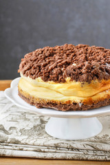 Cheesecake with chocolate topping