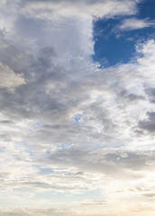 colorful dramatic sky with cloud at sunset