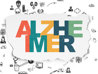 Health concept: Alzheimer on Torn Paper background