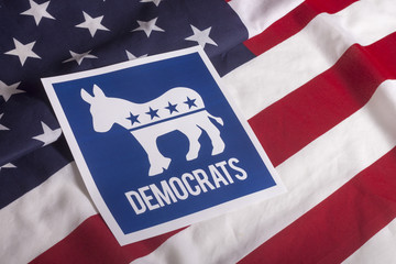 Fototapeta premium Democrat Election Vote and American Flag