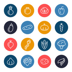 Vegetables icon set