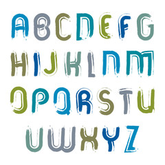 Vector hand-painted capital letters isolated on white background