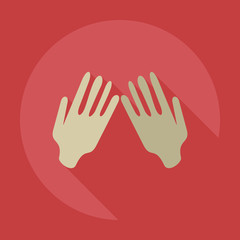 Flat modern design with shadow icons praying hands