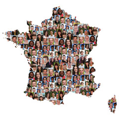 Frankreich France Karte Menschen junge Leute Gruppe Integration