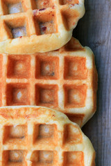 tasty sweet waffle with red bean