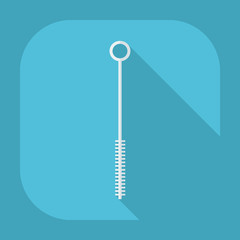 Flat modern design with shadow icons brush for cleaning hookah