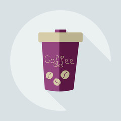 Flat modern design with shadow icon coffee