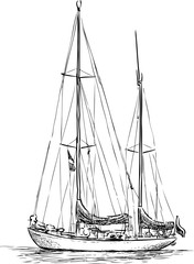 sailing boat sketch