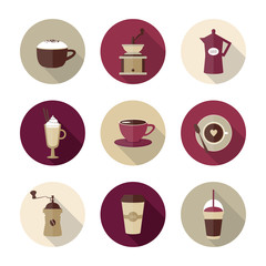 flat coffee icons