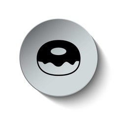 Donut icon. Dessert icon. Button. Vector illustration