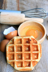 tasty sweet waffle with red bean