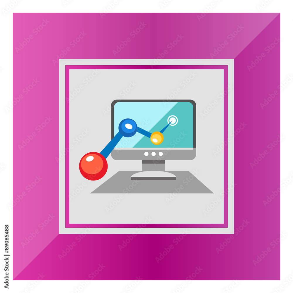 Poster computer monitor with line graph