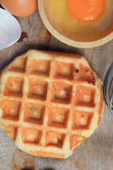 tasty sweet waffle with red bean