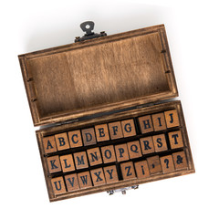 Letters wood stamped