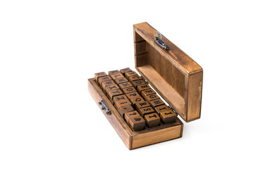 Letters wood stamped