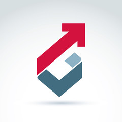 Vector conceptual corporate design element. Abstract geometric s