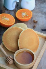 tasty sweet pancake with honey
