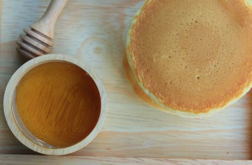 Fototapeta na wymiar tasty sweet pancake with honey
