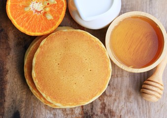 tasty sweet pancake with honey