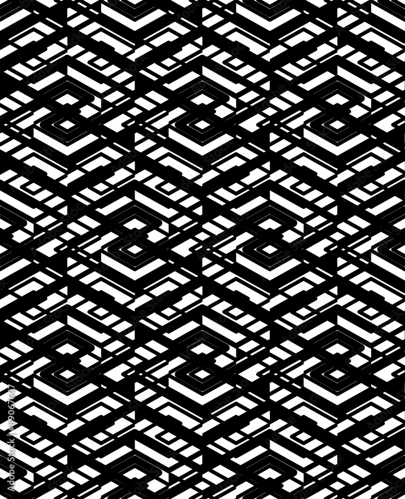 Poster geometric seamless pattern with parallel lines and geometric ele